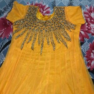 Indian yellow color long dress